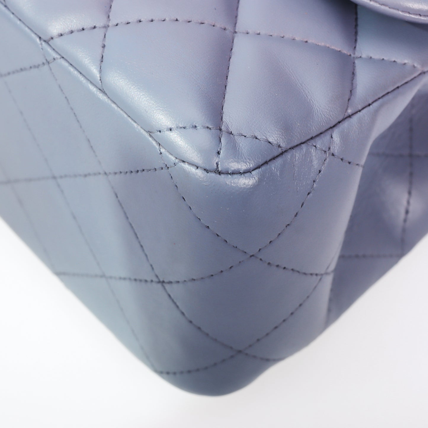 Pre-owned Chanel Cf Purple Lambskin Jumbo Shoulder Bag 25410858