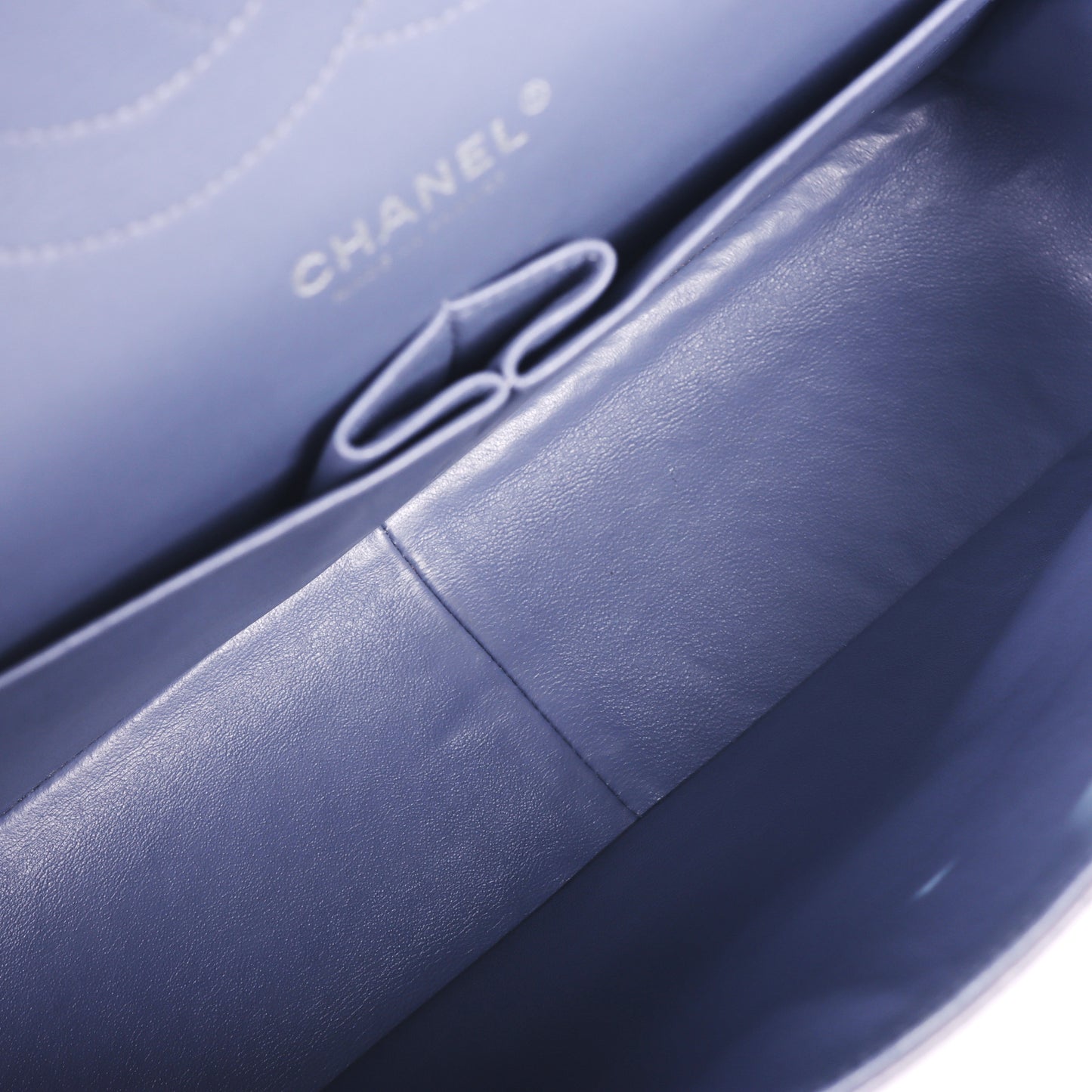 Pre-owned Chanel Cf Purple Lambskin Jumbo Shoulder Bag 25410858