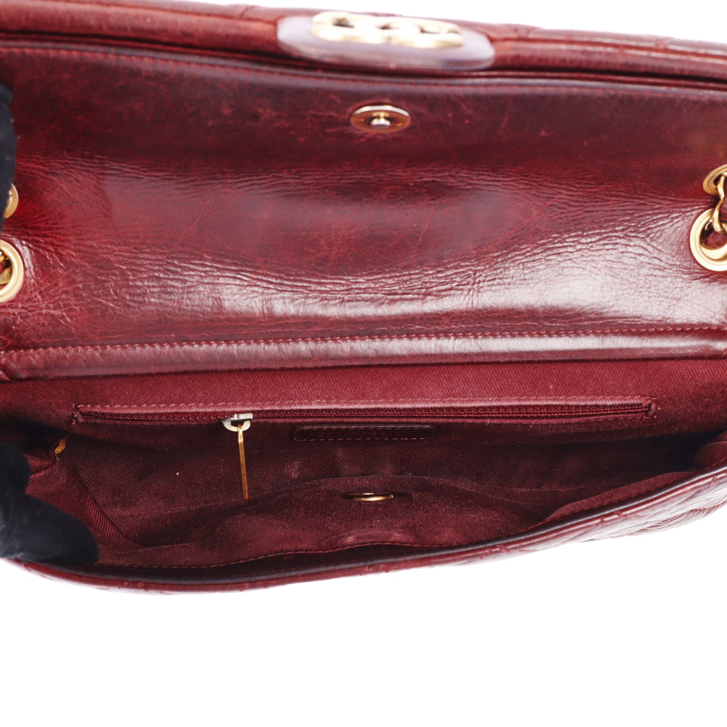 Pre-Owned Chanel Classic Flap Burgundy Quilted Calfskin Leather Shoulder Bag 25612785