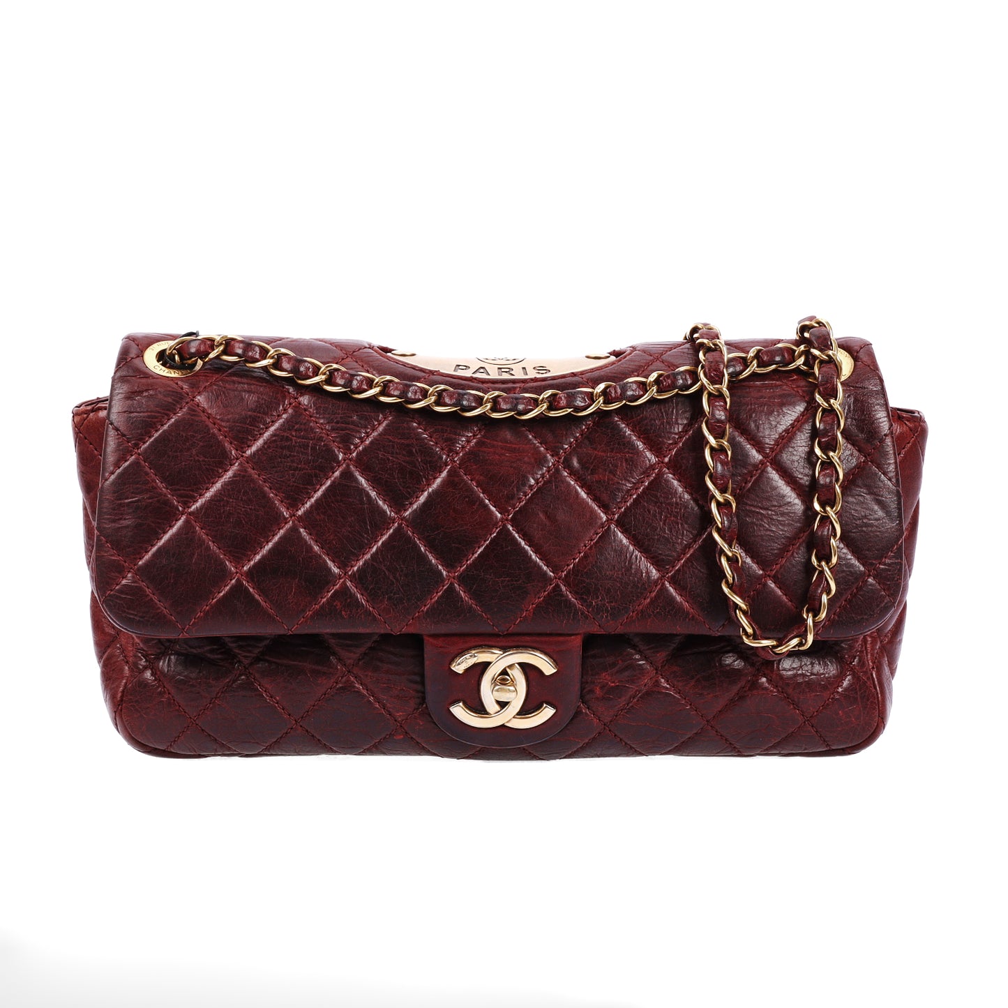 Pre-Owned Chanel Classic Flap Burgundy Quilted Calfskin Leather Shoulder Bag 25612785