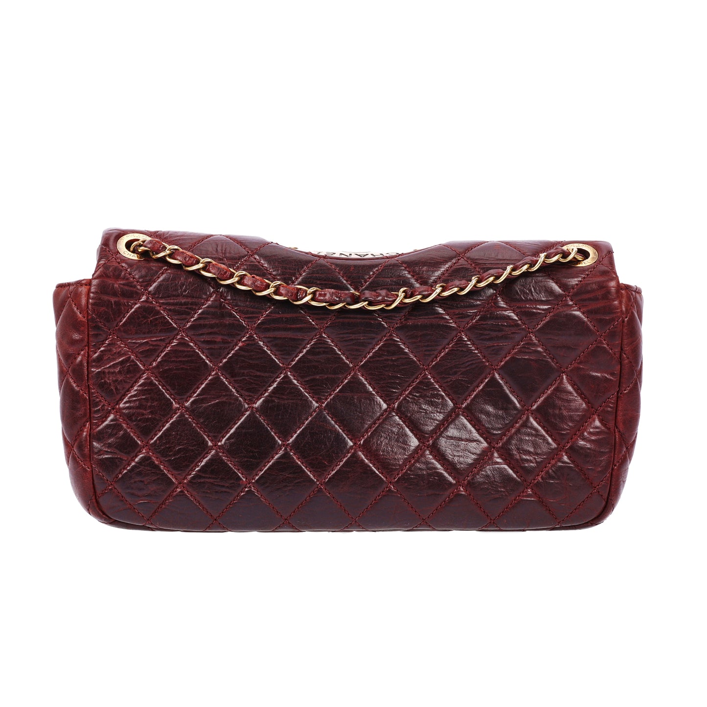 Pre-Owned Chanel Classic Flap Burgundy Quilted Calfskin Leather Shoulder Bag 25612785