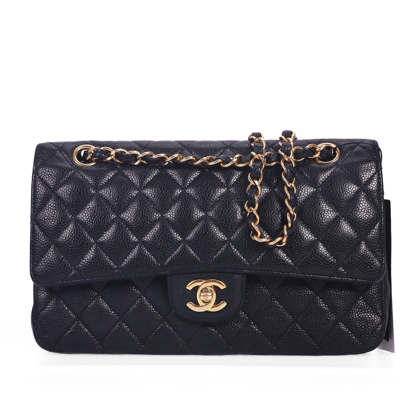 Pre-Owned Chanel Classic Flap Black Calfskin Shoulder Bag 25645342