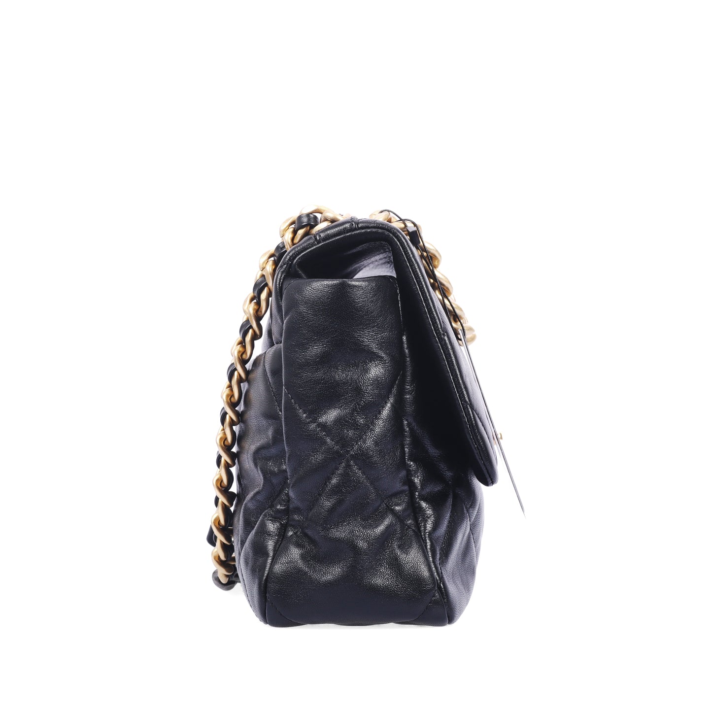 Pre-Owned Chanel 19  Medium Size Black Calfskin Shoulder Bag 26252503