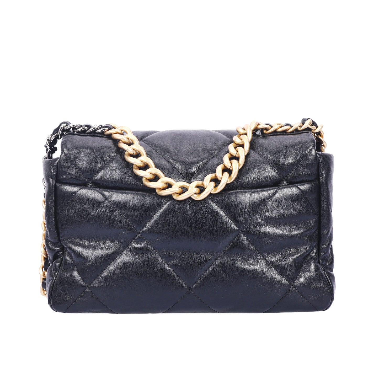 Pre-Owned Chanel 19  Medium Size Black Calfskin Shoulder Bag 26252503