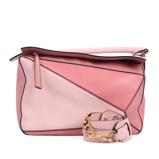 Pre-Owned Loewe Puzzle Pink Leather Shoulder Bag 26383966