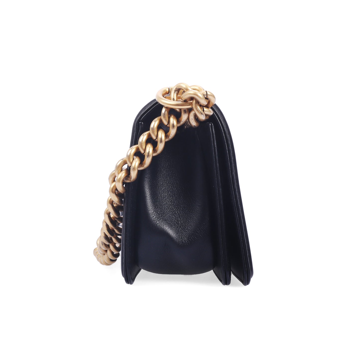 Pre-Owned Chanel BOY Black Calfskin Crossbody Bag 26457590