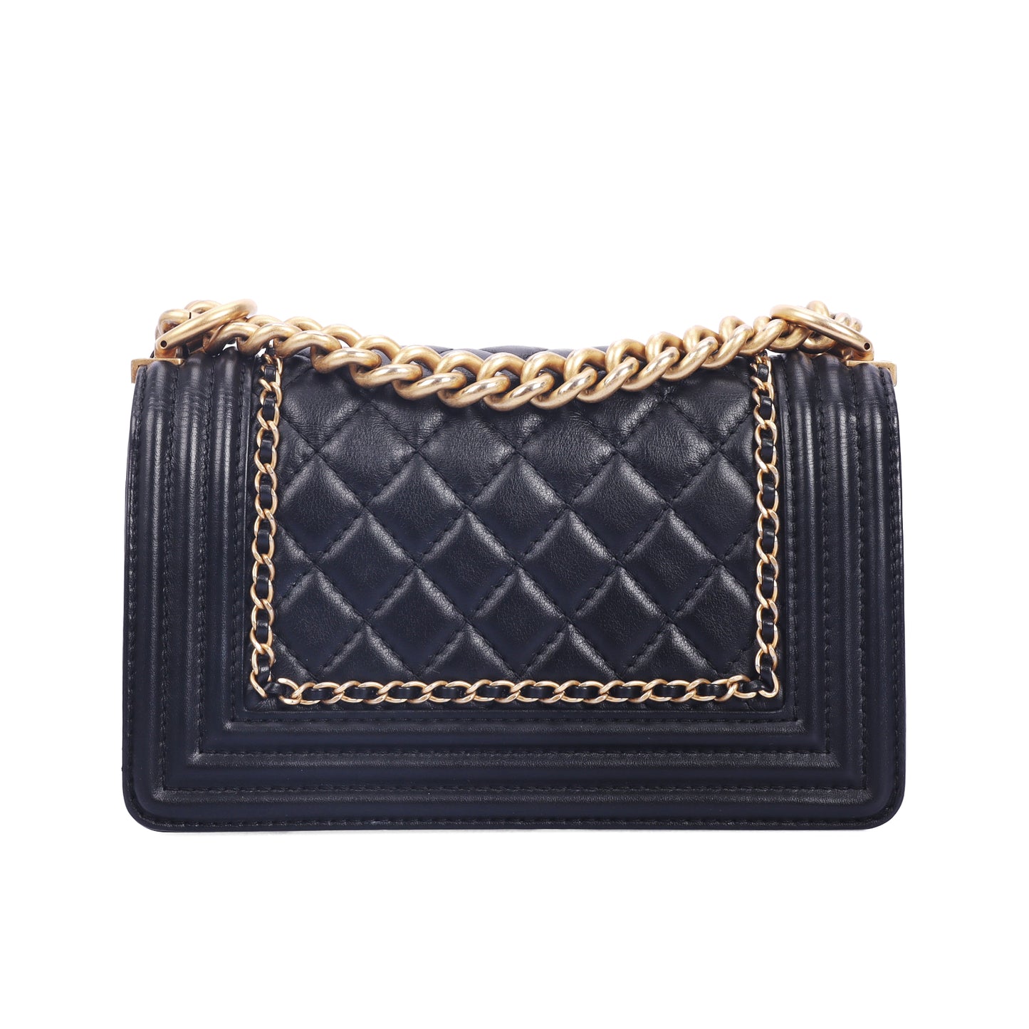 Pre-Owned Chanel BOY Black Calfskin Crossbody Bag 26457590