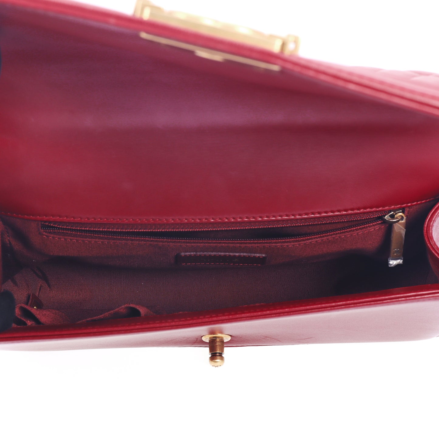 Pre-Owned Chanel Le Boy Burgundy Quilted Lambskin Leather Shoulder Bag 26621661