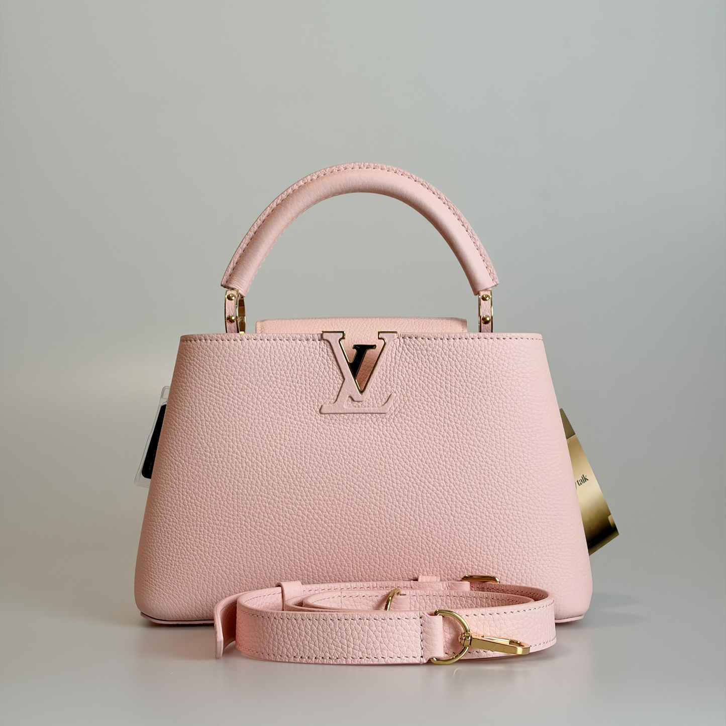 Pre-owned Louis Vuitton Caviar Calfskin Shoulder Bag Pre‑Owned Capucines BB Pink Gold‑Tone LV Initial Hardware 54207420 Sold As Is / Final Sale