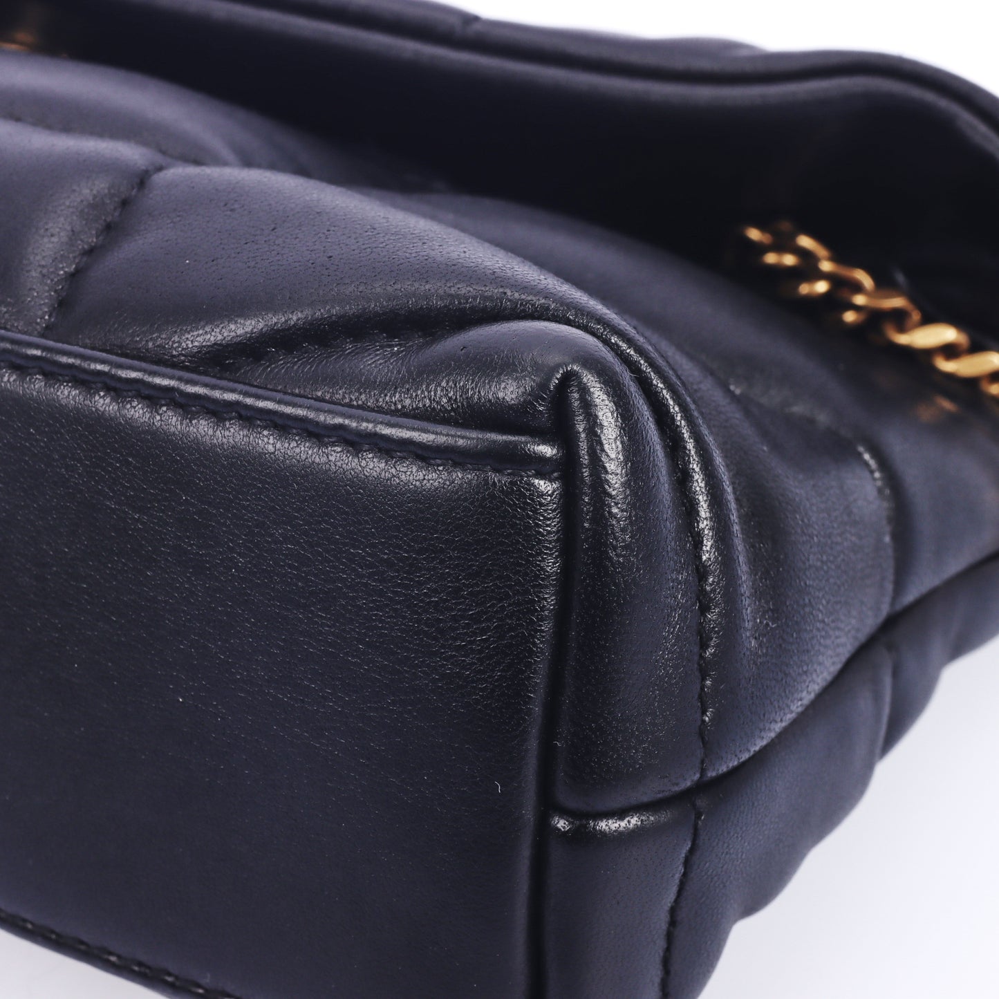 Pre-Owned Saint Laurent Paris Puffer Black Leather Shoulder Bag 28493233