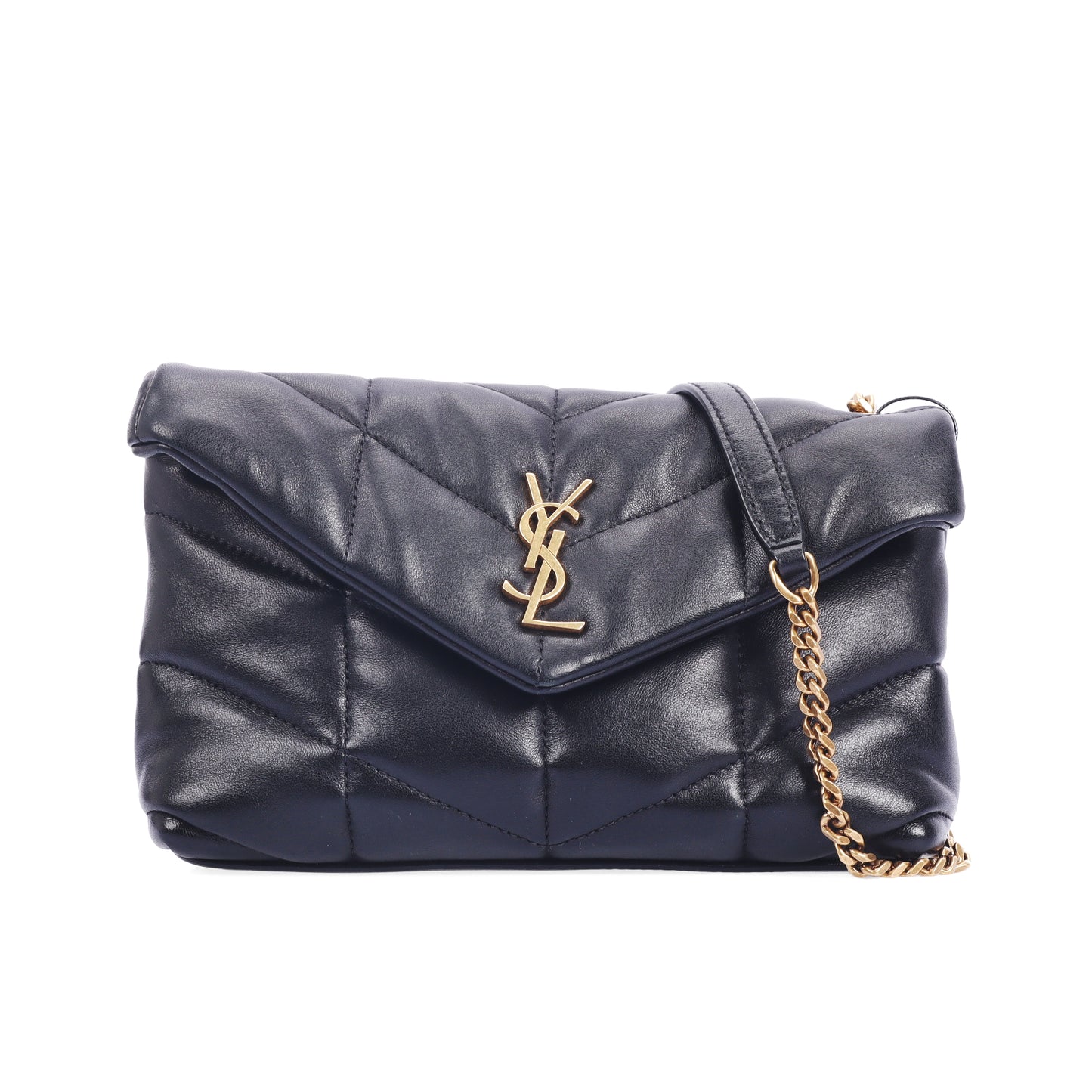 Pre-Owned Saint Laurent Paris Puffer Black Leather Shoulder Bag 28493233