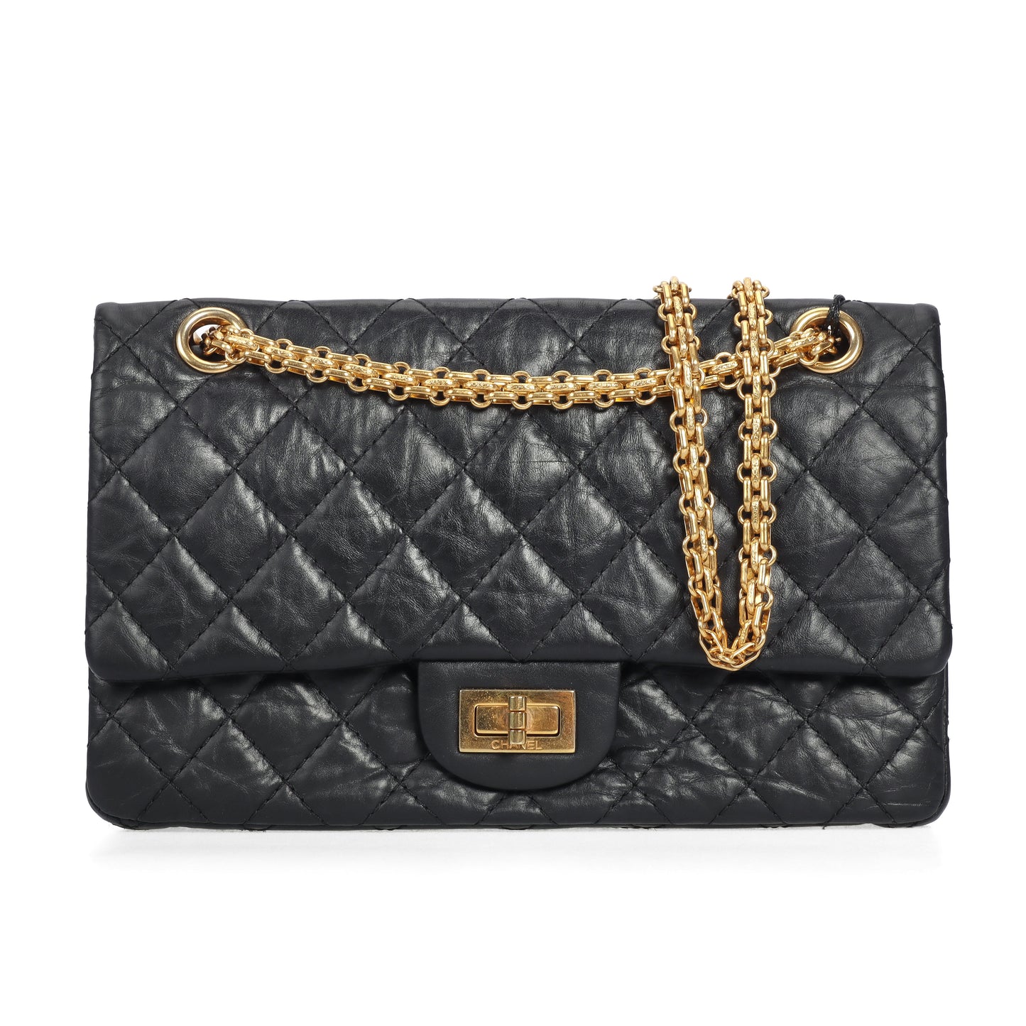 Pre-Owned Chanel Reissue 2.55 Black Leather Crossbody Bag 28801023