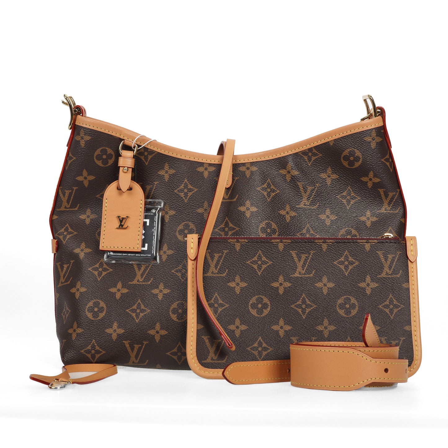 Pre-Owned Louis Vuitton Brown Monogram Coated Canvas Calfskin Shoulder Bag 29830063 L