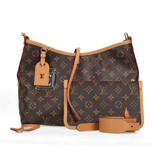 Pre-Owned Louis Vuitton Brown Monogram Coated Canvas Calfskin Shoulder Bag 29830063 L