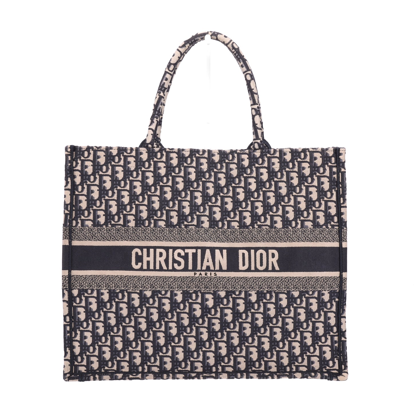 Pre-Owned Dior Book Tote Navy Canvas Top Handle Bag 29994834