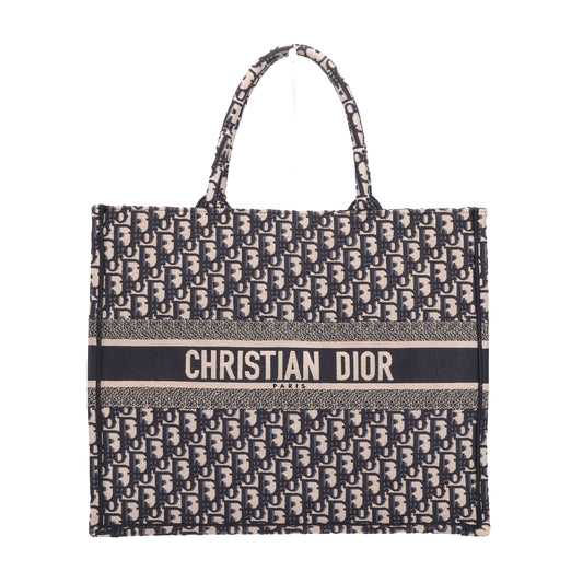 Pre-Owned Dior Book Tote Navy Canvas Top Handle Bag 29994834