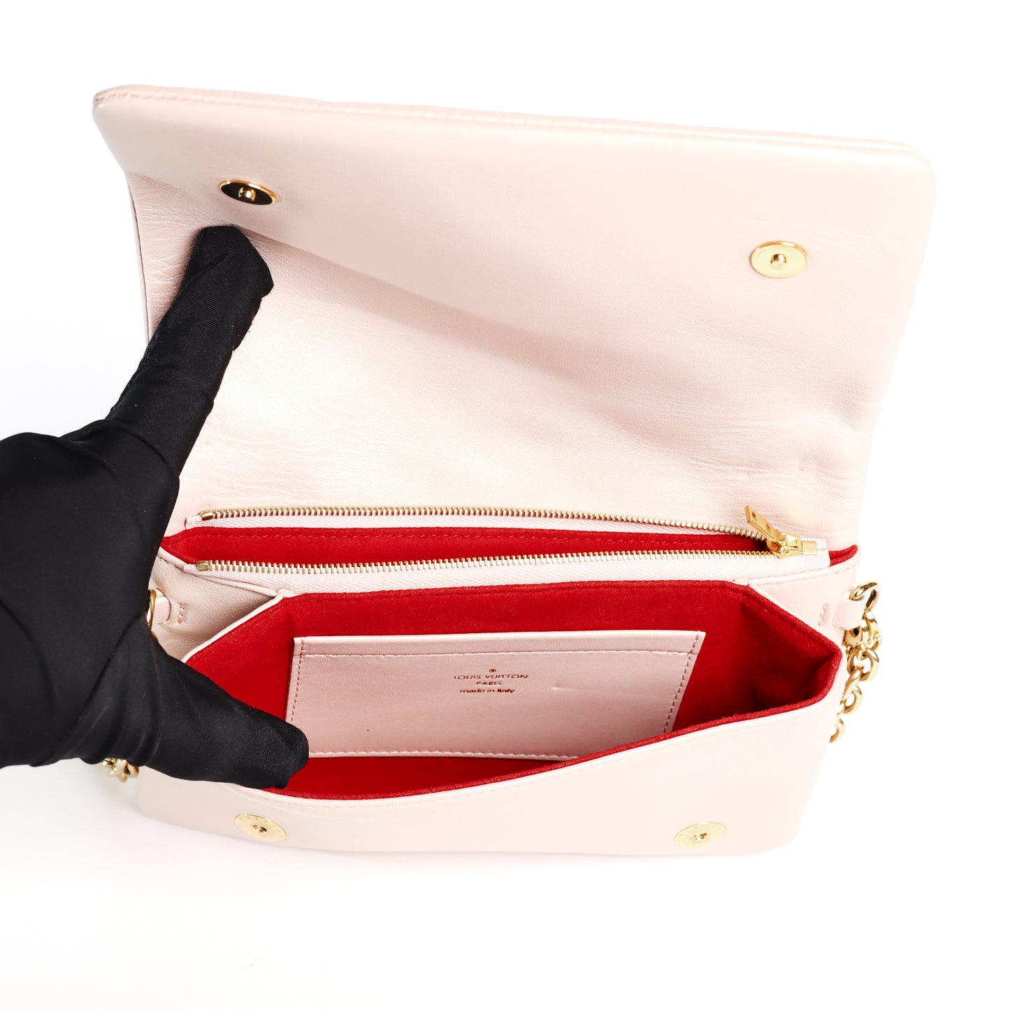 Pre-Owned Louis Vuitton  Pochette Pink Lambskin Crossbody Bag 30815614