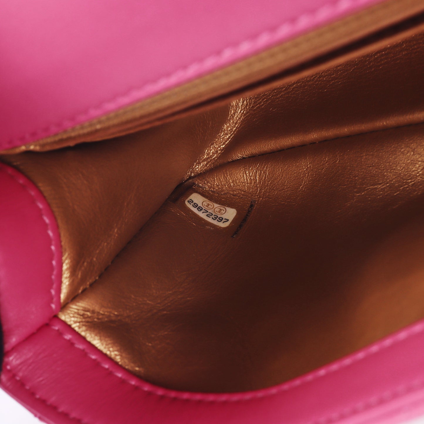 Pre-Owned Chanel Classic Flap Pearl Crush Pink Lambskin  Shoulder Bag 32377553