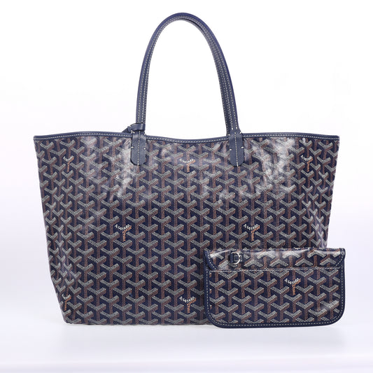 Pre-Owned Goyard Saint Louis Black Canvas Calfskin Tote Bag 33641059