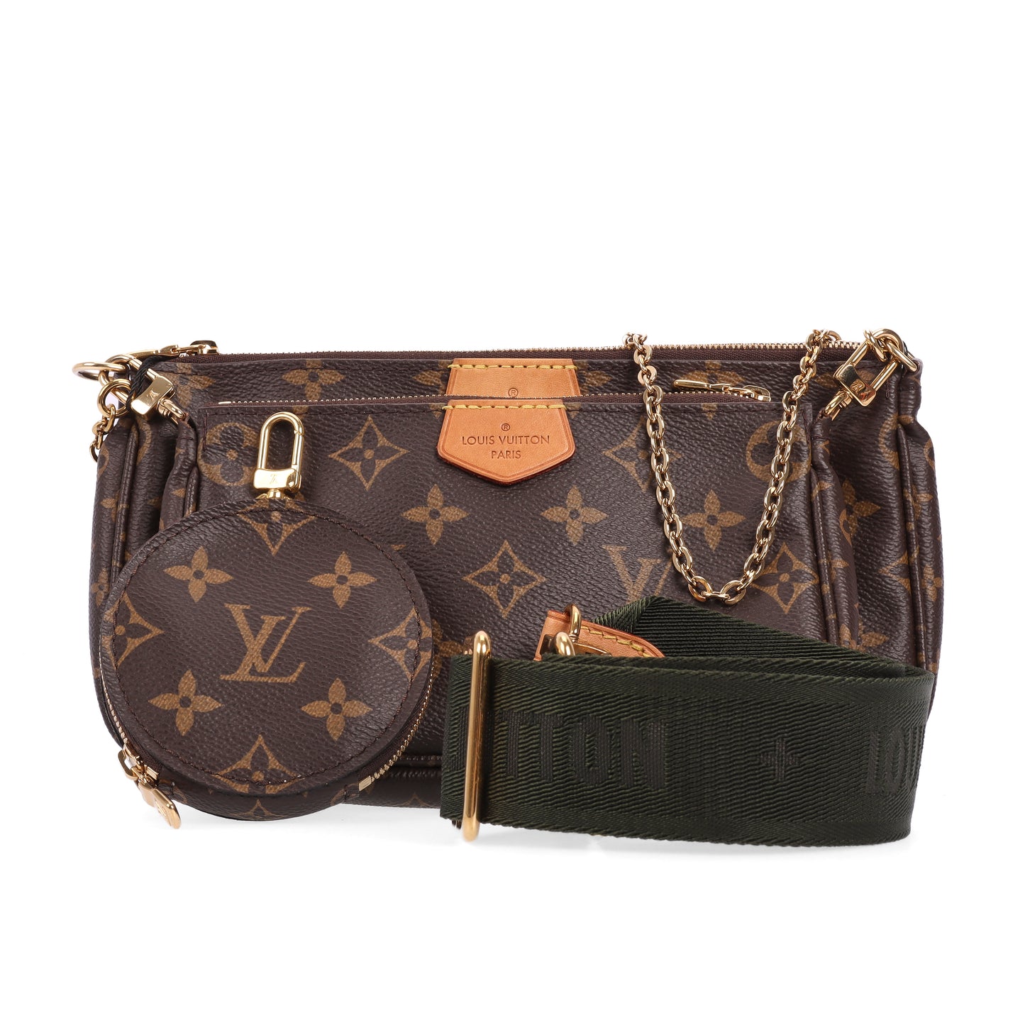 Pre-Owned Louis Vuitton Multi Pochette Accessoires Brown Monogram Coated Canvas Crossbody Bag 34028597