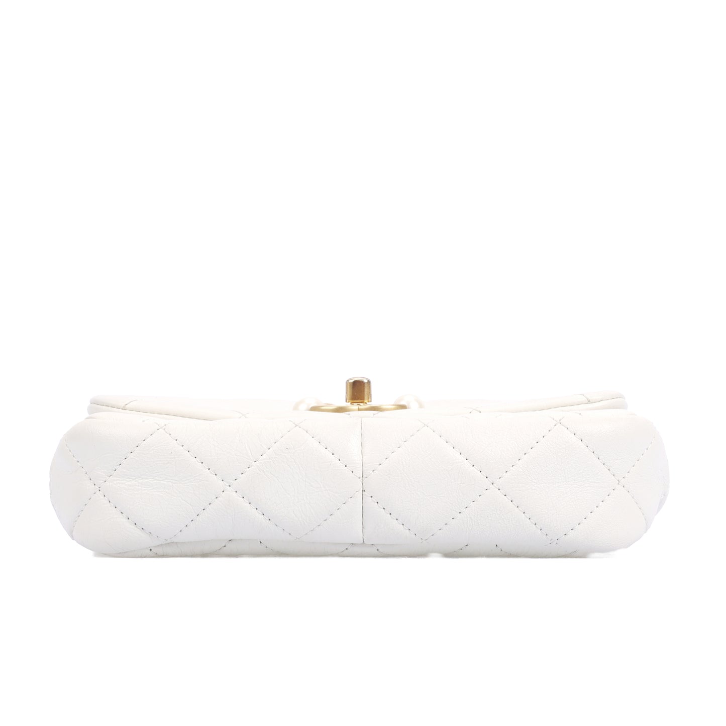 Pre-Owned Chanel CC Mini Size White Calfskin Shoulder Bag  34782866 JMLY