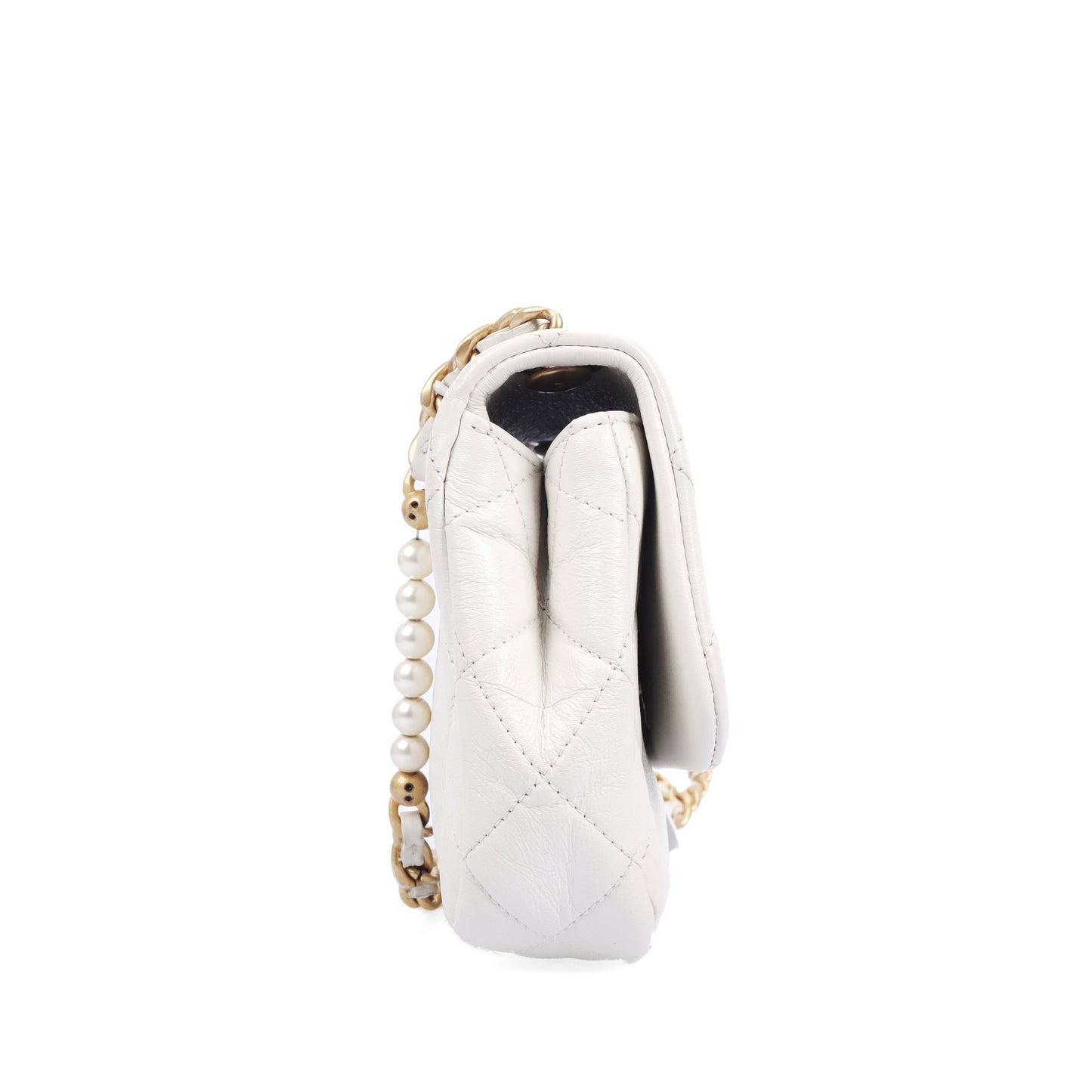 Pre-Owned Chanel CC Mini Size White Calfskin Shoulder Bag  34782866 JMLY