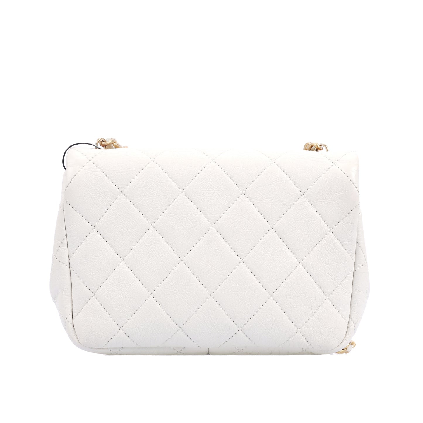 Pre-Owned Chanel CC Mini Size White Calfskin Shoulder Bag  34782866 JMLY