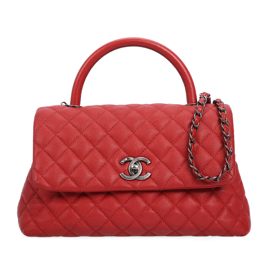 Pre-Owned Chanel Coco Handle Burgundy Caviar Calfskin Shoulder Bag 35259107