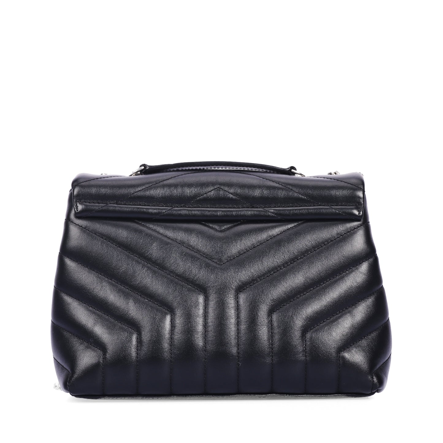 Pre-Owned Saint Laurent Loulou Black Calfskin Shoulder Bag 35387704