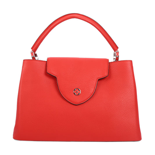 Pre-Owned Louis Vuitton Capucines Red Calfskin Top Handle Bag 36221534