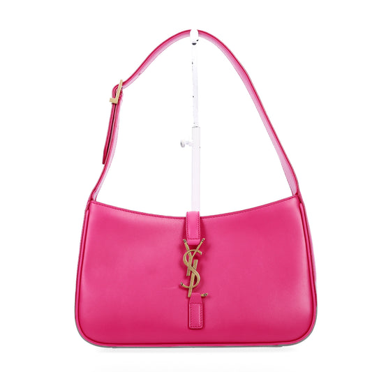 Pre-Owned Saint Laurent Le 5 à 7 Fuchsia Calfskin Top Handle Bag 37444216