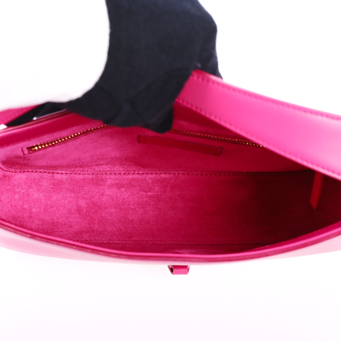 Pre-Owned Saint Laurent Le 5 à 7 Fuchsia Calfskin Top Handle Bag 37444216