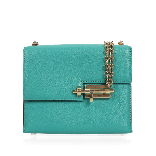 Pre-Owned Hermès Verrou Turquoise Chèvre Mysore Crossbody Bag 38512456 L