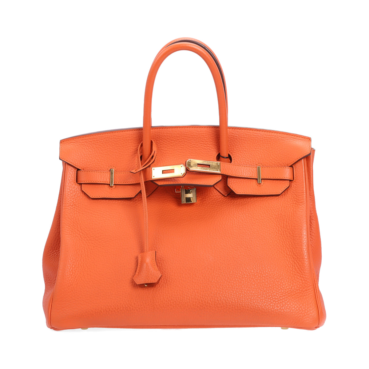 Pre-Owned Hermès Birkin Orange Calfskin Top Handle Bag 38903303