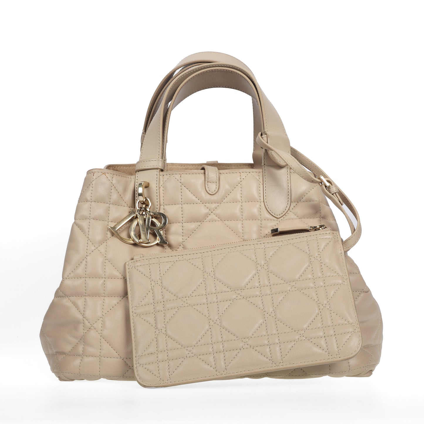 Pre-Owned Dior Toujours Beige Calfskin Top Handle Bag 39031895