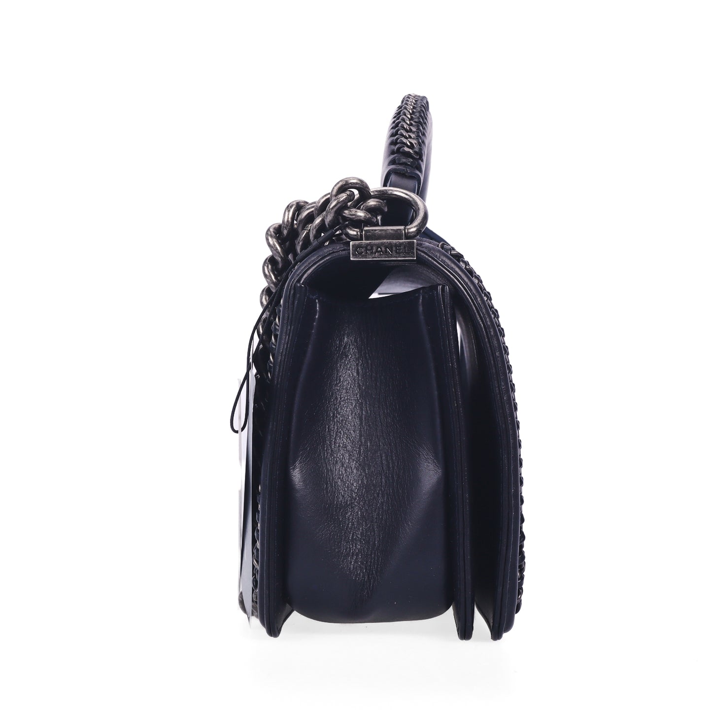 Pre-Owned Chanel Le Boy Medium Blue Quilted Patent Calfskin Leather Shoulder Bag 39273734
