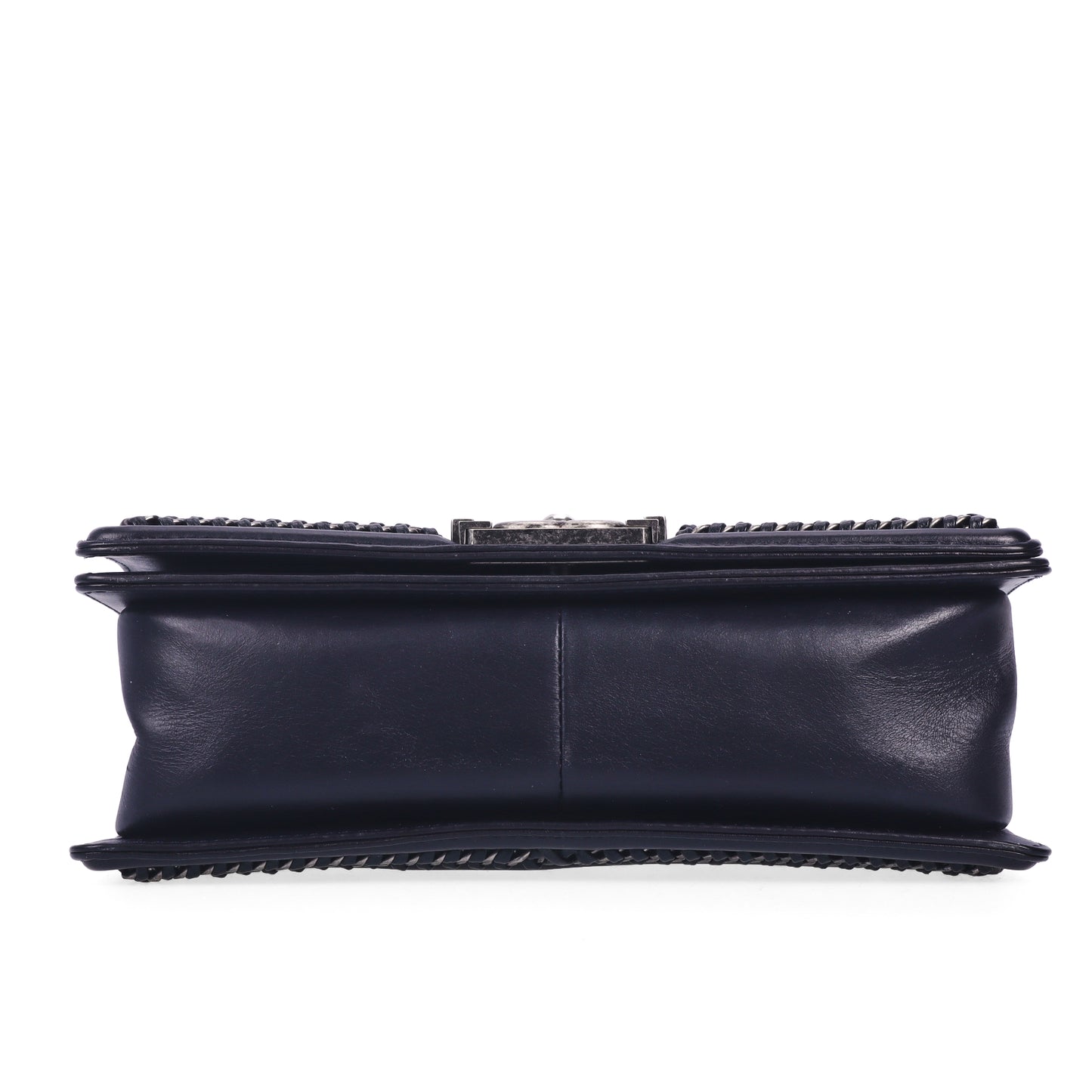 Pre-Owned Chanel Le Boy Medium Blue Quilted Patent Calfskin Leather Shoulder Bag 39273734