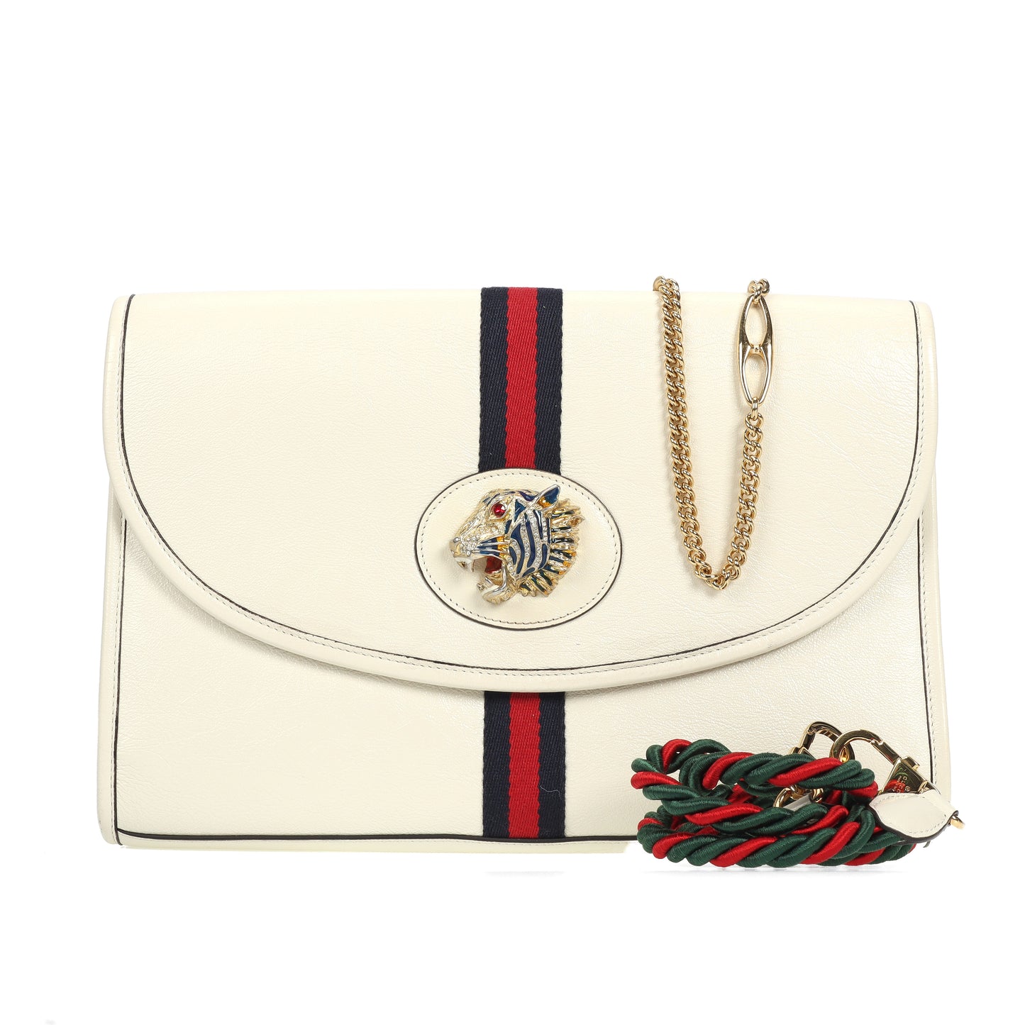 Pre-Owned Gucci White Calfskin Shoulder Bag 39463598