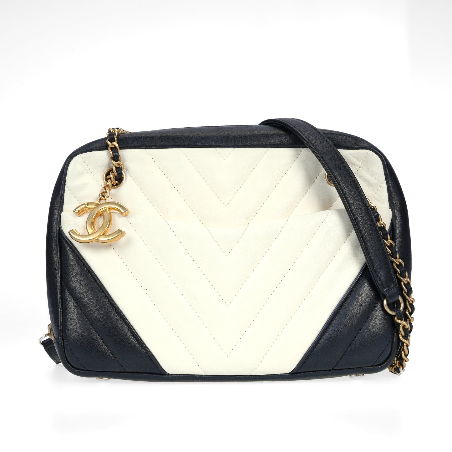 Pre-Owned Chanel White Lambskin Crossbody Bag 39918010