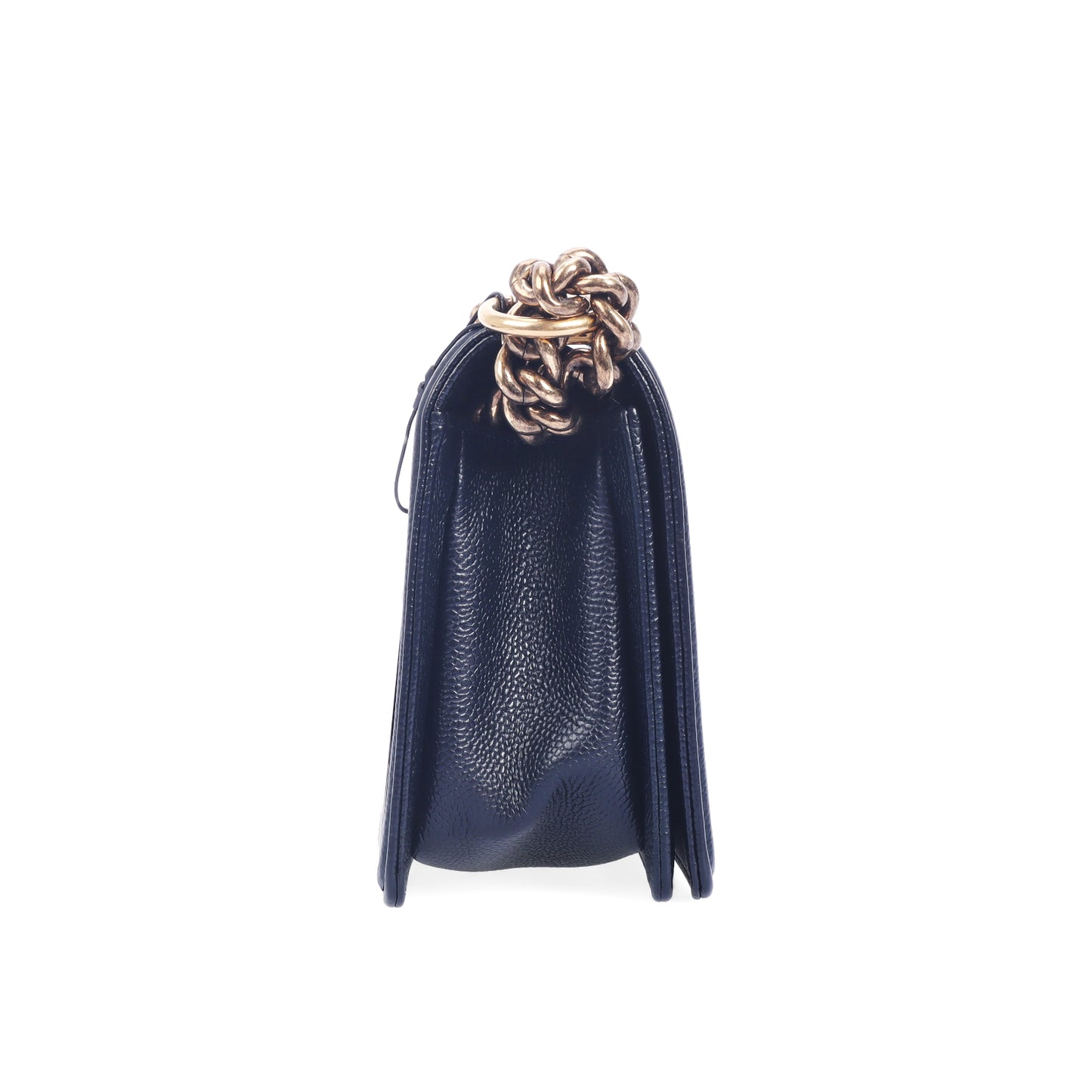 Pre-Owned Chanel Medium Size Boy Black Quilted Calfskin Crossbody Bag 40214389