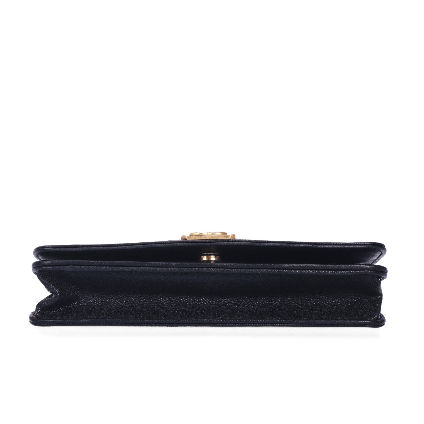 Pre-Owned Chanel Le Boy Black Quilted Calfskin Leather Wallet on Chain 40470832
