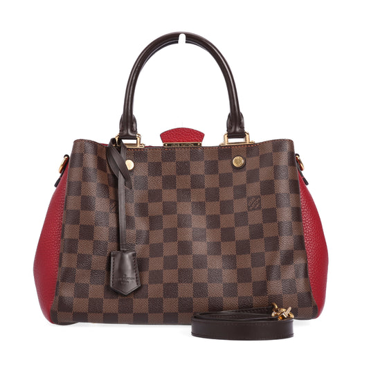 Pre-Owned Louis Vuitton Brittany Damier Ebene Brown Coated Canvas Shoulder Bag 41759190