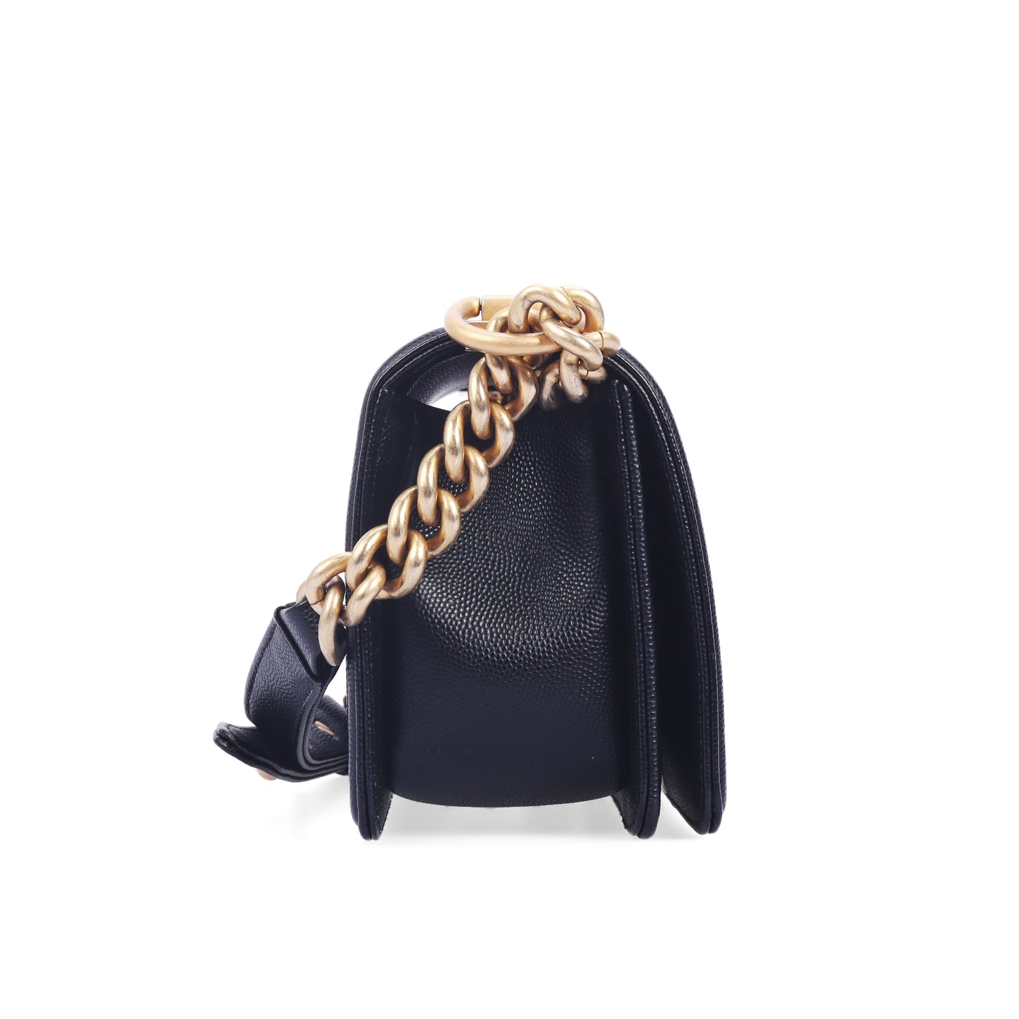 Pre-Owned Chanel Boy Small Black Calfskin Shoulder Bag 42089677 L