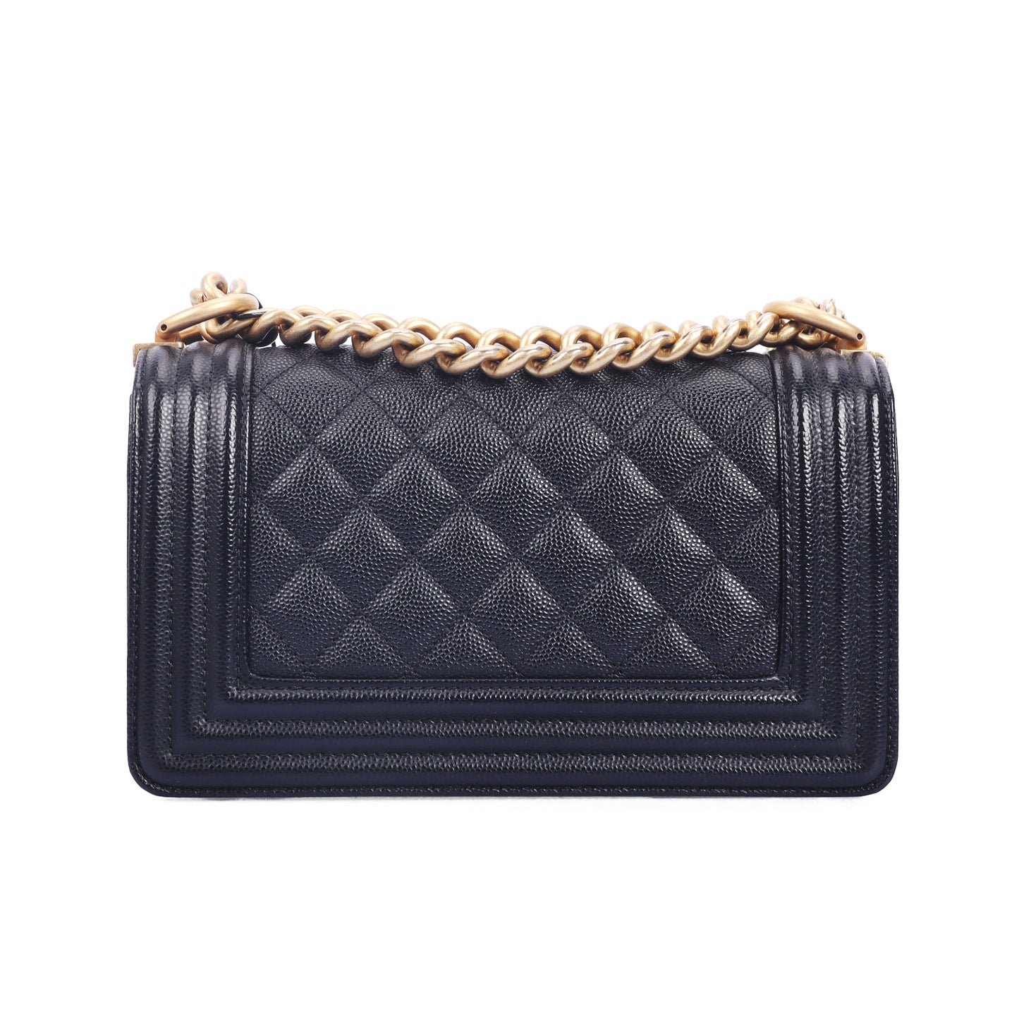 Pre-Owned Chanel Boy Small Black Calfskin Shoulder Bag 42089677 L