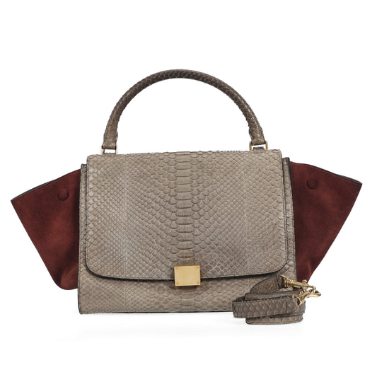 Pre-Owned Celine Trapeze Grey Exotic Skin Shoulder Bag 42659305