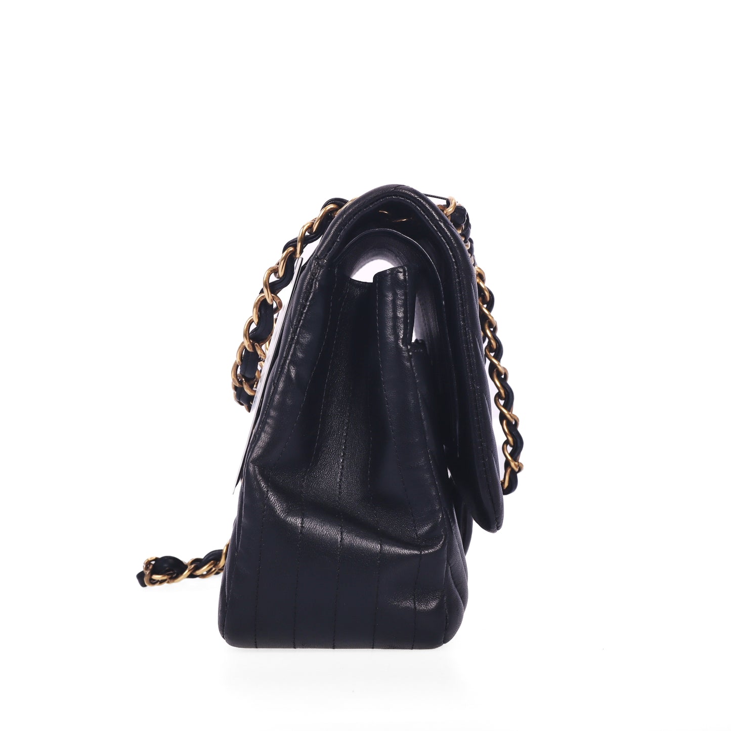 Pre-Owned Chanel Classic Flap Jumbo Black Chevron Lambskin Shoulder Bag 42938976