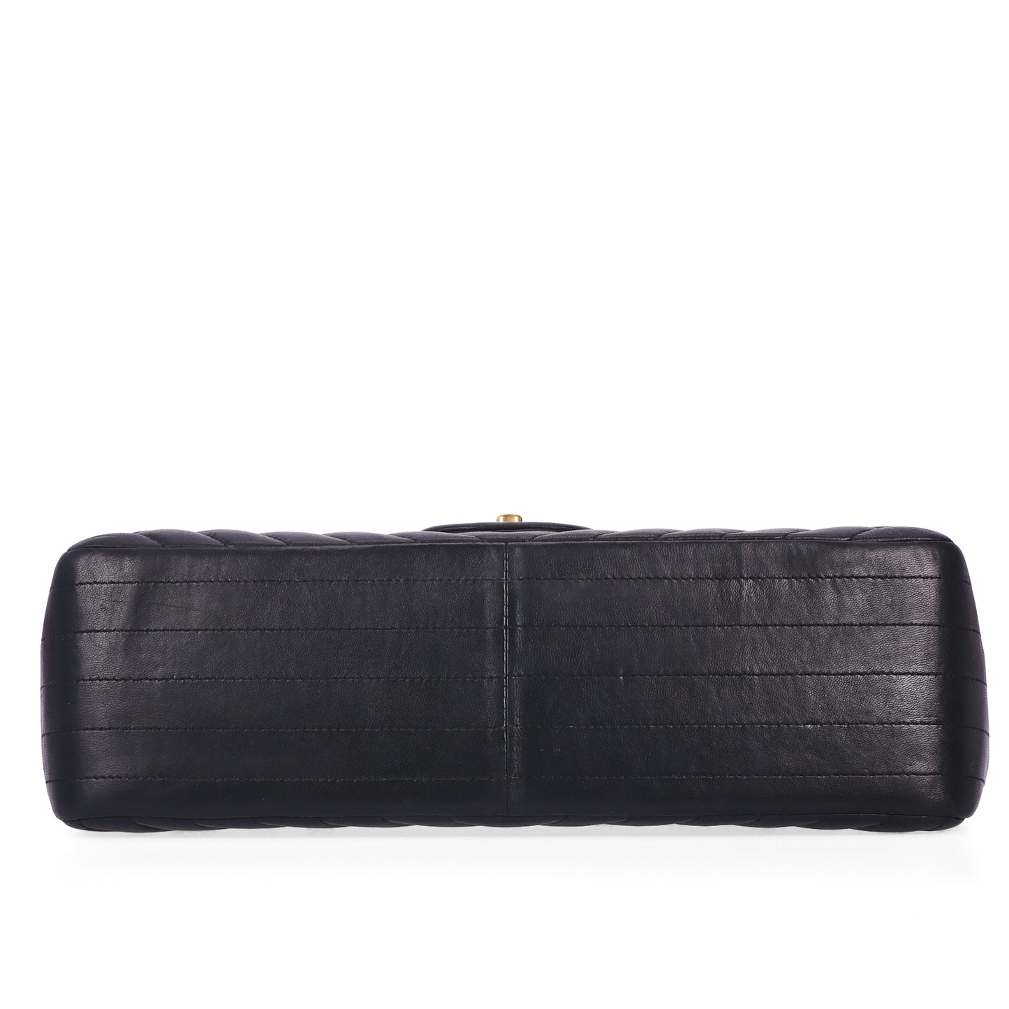 Pre-Owned Chanel Classic Flap Jumbo Black Chevron Lambskin Shoulder Bag 42938976