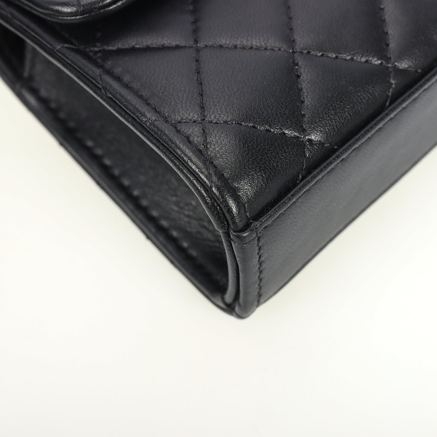 Pre-Owned Chanel Top Handle Flap Bag Black Quilted Calfskin Crossbody Bag 43149763