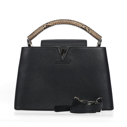 Pre-Owned Louis Vuitton Capucines Black Calfskin Top Handle43359108