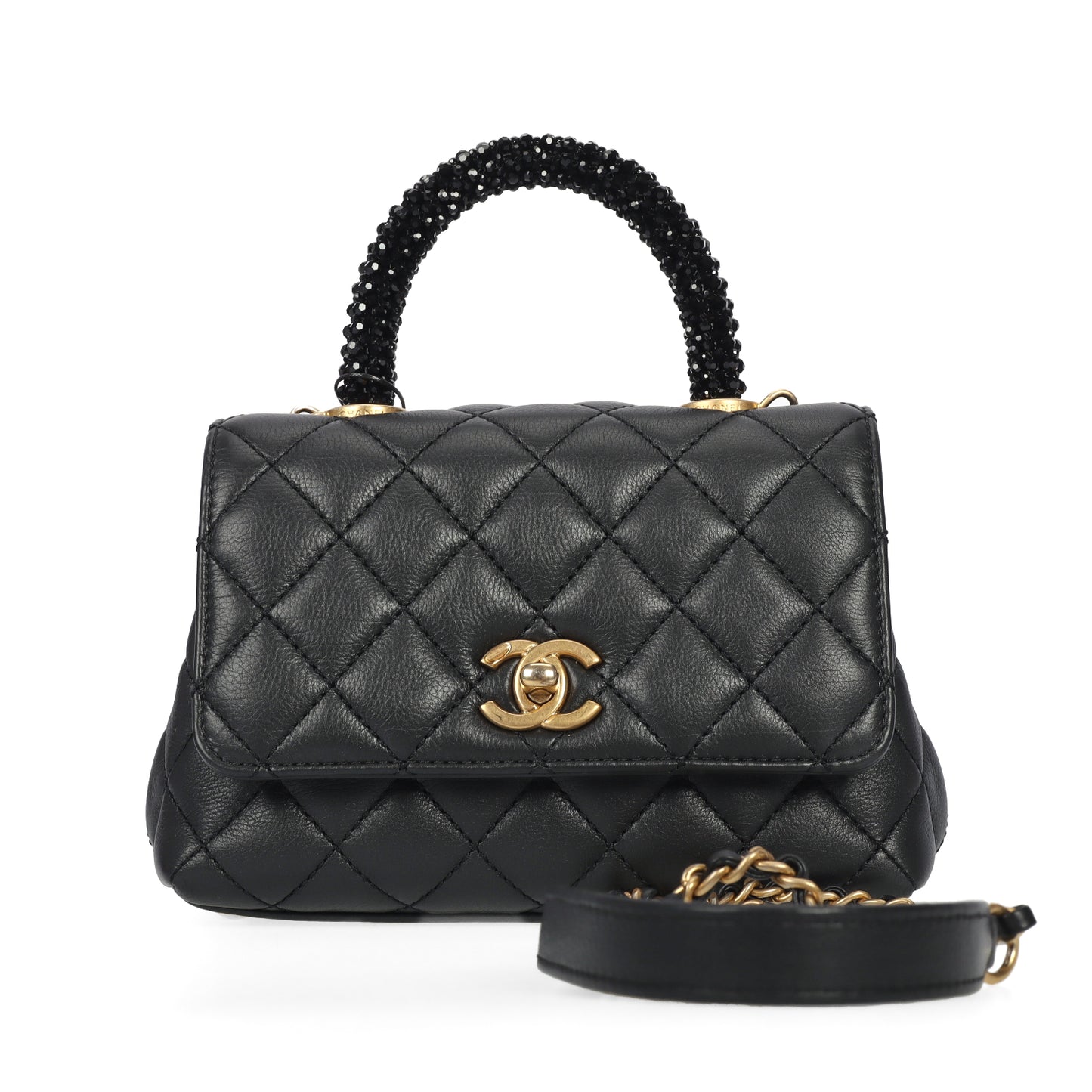 Pre-Owned Chanel Coco Handle Black Quilted Lambskin Crossbody Bag 67933953 xhsp 43485078